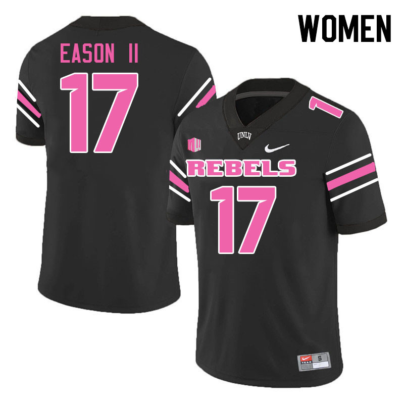 Women #17 Nijrell Eason II UNLV Rebels College Football Jerseys Stitched-Black